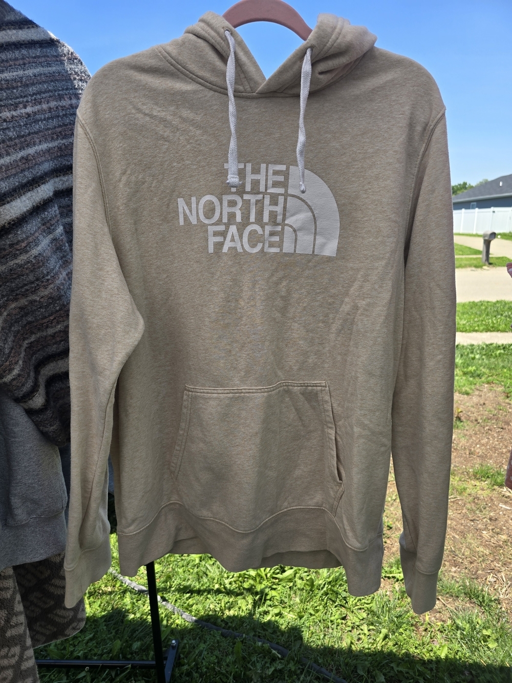 The North Face Tan Pullover Hoodie with White Logo